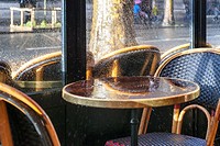 Cafe of Paris, on rainy day, Paris, France.