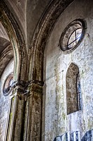 Interior of abandoned church in Vigo, Spain, Europe.
