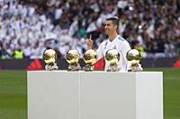 MADRID, SPAIN. December 09, 2017 - Cristiano Ronaldo presented to the fans his fifth Ballon d'Or award. Real Madrid defeated Sevilla with a 5-0 score....