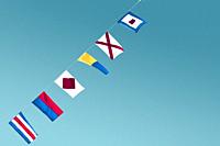 Minimalist and colorful view of maritime signal flags
