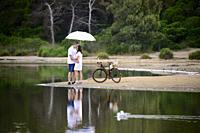 The natural park of l'Albufera is a typical place where people go by bicycle and couples go to take photos