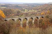 Lambley Viaduct Haltwhistle to Alston railway. Haltwhistle, Northumberland, England, United Kingdom. Autumn.