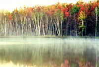 Lake Thornton in Michigan's Upper Peninsula in autumn.