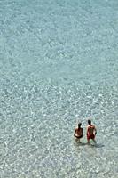 Engaged couple at Playa De Binigaus, Menorca,Balearic Islands, Spain.