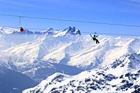 Glacier Du Bouchet, La Tyrolienne 3230m to 3002m, World's highest Zip-Line, Zip Wire Location, €50 per Person, Mountain Range, Haute Savoie, Trois Val...