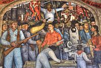 Wall Mural, ""The Arsenal"", Painted by Diego Rivera, 1929, Secretariate of Education Building, Mexico City, Mexico