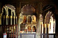 Bangalore, India - October 23, 2016: An interior view of Tippu Sultan's Summer Palace in Bangalore (front view), a beautiful landmark in Indo-Islamic ...