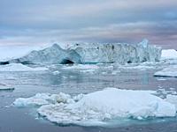 Ilulissat Icefjord also called kangia or Ilulissat Kangerlua at Disko Bay. The icefjord is listed as UNESCO world heritage. America, North America, Gr...