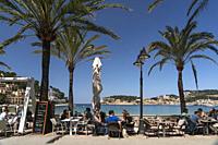 beach promenade cafe, Port de Soller, Majorca, Balearic Islands, Spain, .