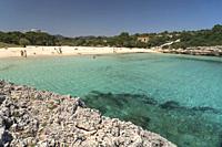 swimming bay Cala Marcal, Portocolom, Majorca, Balearic Islands, Spain