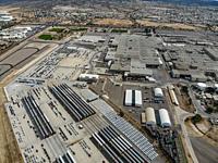 Aerial view of the Ford Motor Company automotive company in the Hermosillo industrial park. Automotive industry. . Hermosillo Stamping and Assembly is...