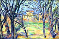 Arbres et Maisons, Paul Cézanne (1839-1906), in the Orangerie Museum, The Tuileries, Paris, France.