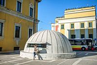 Bunker as entrance to BunkArt museum in Tirana, Albania.
