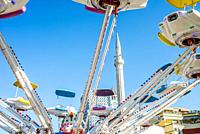 Amusement park in the central square, Tirana, Albania.