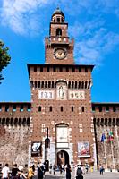 Torre del Filarete in Sforza Castle, Milan, Lombardy, Italy.