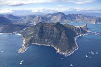 Areal of Hout Bay, showing Hangberg, The Sentinel, South Africa.
