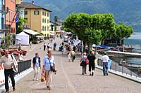 South Switzerland: The Piazza Grande in Ascona next to Locarno City, where the film festival takes place.