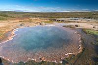 Boiling waters. Geothermalism Geysir Golden Circle. Iceland