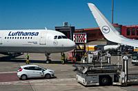 02. 06. 2017, Berlin, Germany, Europe - A Lufthansa passenger plane shortly before docking at Berlin's Tegel Airport. Lufthansa is a member of the Sta...