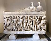 Roman period, marble sarcophagus depicting the life of Achillies, first half of the 3rd century AD. Capitoline Museums. Rome, Italy.