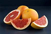 segmentation of grapefruit fruit,studio photography of girona,catalonia,spain,.