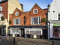 The Oldest Chemist Shop in England and Lavender Tea Rooms Market Place Knaresborough North Yorkshire England.