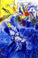 The Creation of Man,1956-1958,a painting by Marc Chagall in the Chagall Museum in Nice,South France.