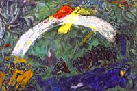 Noah and the Rainbow,1961-1966,oil on canvas,a painting by Marc Chagall in the Chagall Museum in Nice,South France.
