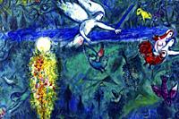 Adam and Eve expelled from Paradise,1961,oil on canvas,a painting by Marc Chagall in the Chagall Museum in Nice,South France.