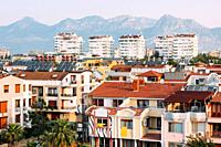 Urban development in the city of Antalya, Turkey. Konyaalti.
