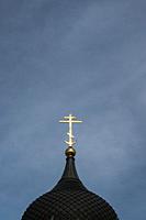 Detail of onion dome with cross. Alexander Nevsky Cathedral, Toompea Hill, Old Town, Tallinn, Estonia, Baltic States.