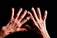 hands of elderly woman.
