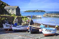 Fishing Boats on the slipway at Mullion Cove on Cornwall's Lizard Peninsula, captured on a morning in early June.