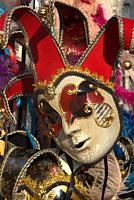jester-style Carnevale mask for sale in Piazza San Marco, Venice, Italy