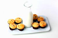 Cupcakes with milk bottle