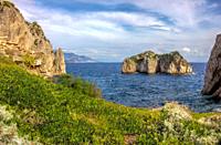 Capri island in a beautiful summer day in Italy.