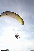 Risk sports Flight with paragliding.