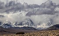 The snow-covered Sierra Nevada Mounatins standout from the Alabama Hills at Lone Pine, California.