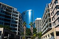 Sydney, New South Wales, Australia - Modern apartment buildings in Barangaroo near Darling Harbour.