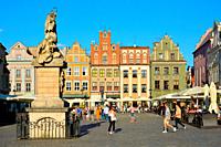 Historic buildings on the Old market square Stary Rynek of Poznan - Poland.