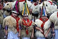 Children in their Joaldunak costumes also participate in the Ituren carnival.