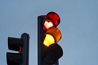 The typical traffic lights with the red heart that the city of Akureyri (Iceland) has.