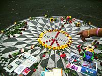 John Lennon memorial in Central Park, New York, USA.