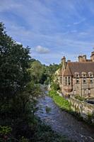 Scotland. Edinburgh. The Dean Village is a tranquil green oasis on the Water of Leith, only five minutes walk from Princes Street..In the past the vil...