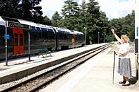 France, Corsica, Vizzavona forest railway station