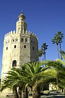 Sevilla (Spain). Torre del Oro next to the Guadalquivir river in the city of Seville.