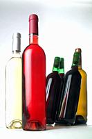 wine bottles bodegon, location girona, catalonia, spain.