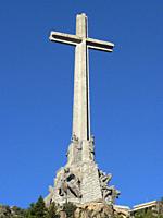 San Lorenzo del Escorial (Madrid) Spain. Architectural detail of the Cross of the Valley of the Fallen.