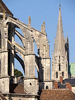 Europe, France, Chartres, St Peters church and Cathedral.