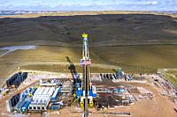 Watford City, North Dakota - Oil production in the Bakken shale formation.